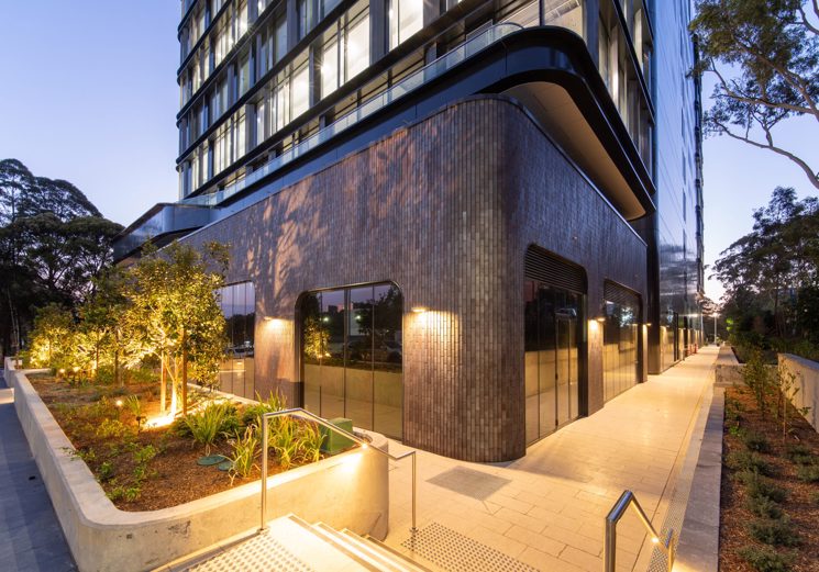 3 Pathway Lights On M Park Building A Taylor Construction Commercial Retail Scaled - erbas