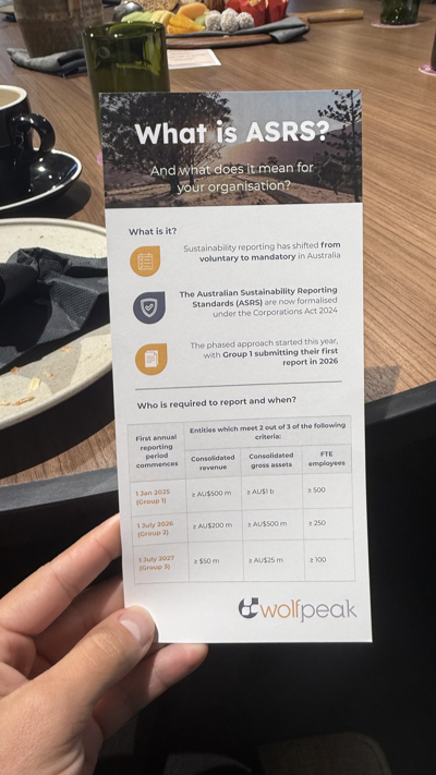 Australian Sustainability Reporting Standards (ASRS) workshop in Brisbane - erbas